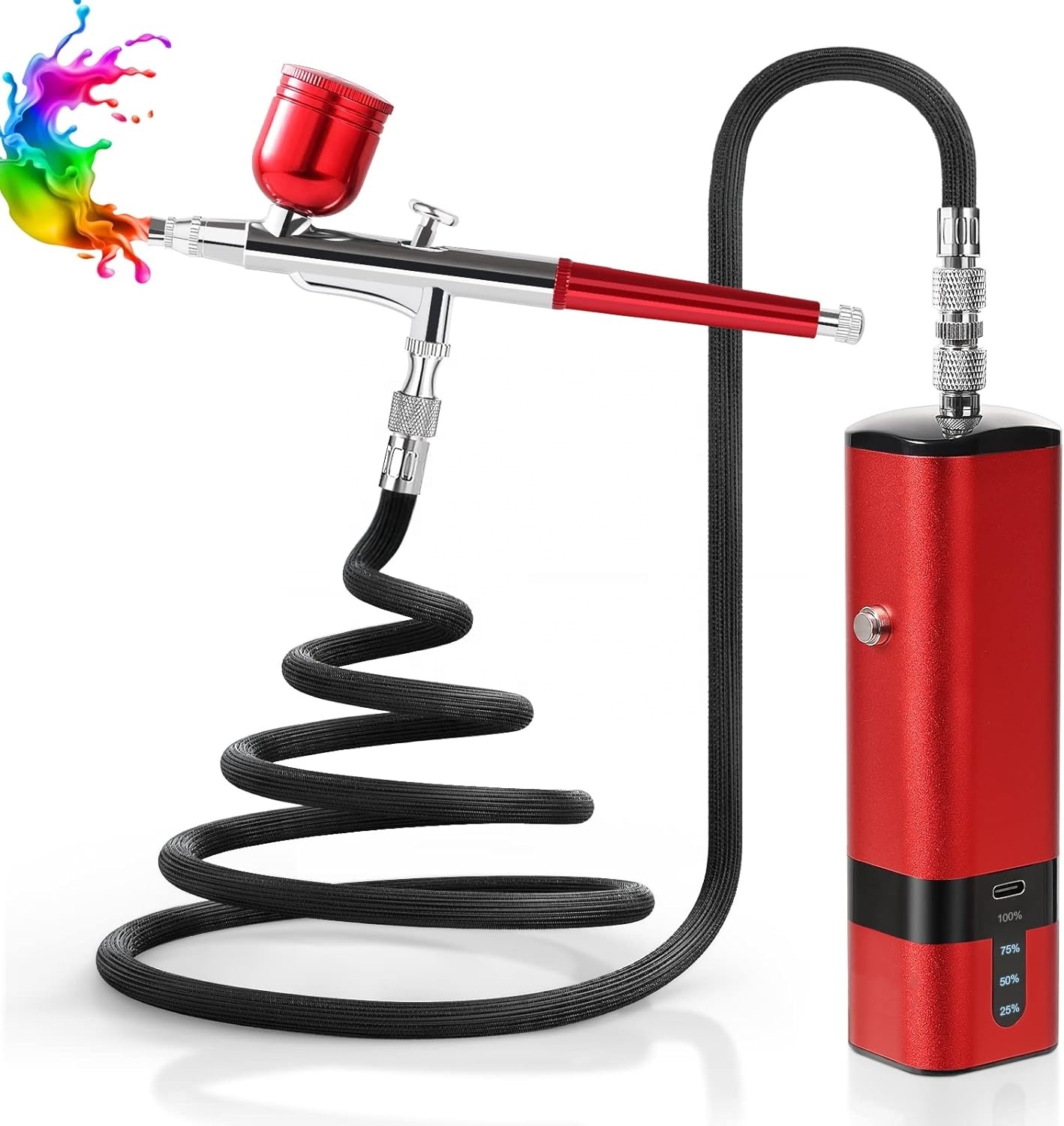 Airbrush Kit With Mini Compressor - Airbrush Kit with Compressor, 32PSI Handheld