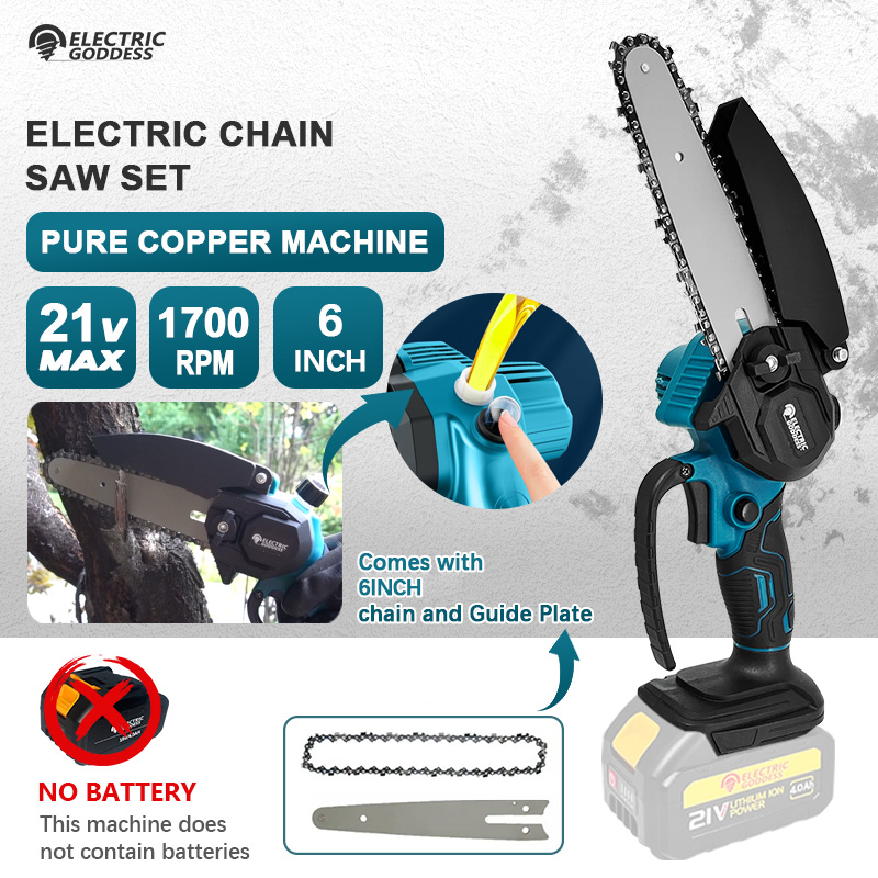 Mini Electric Chainsaw 6 Inch - 1700RPM 6 Inch Mini Cordless Electric