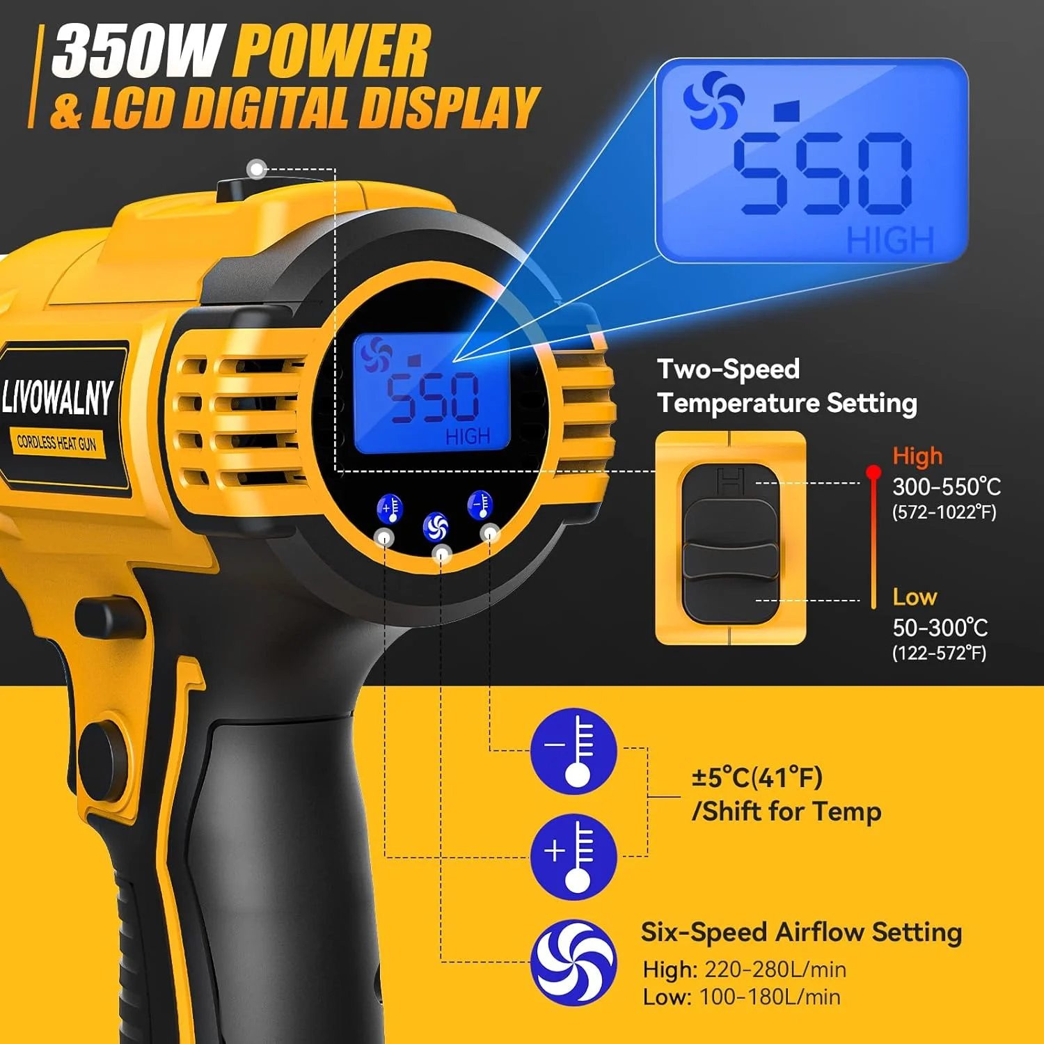 350W Fast Heating Soldering Ho - Cordless Heat Gun For Shrink Tubing 评论和价格