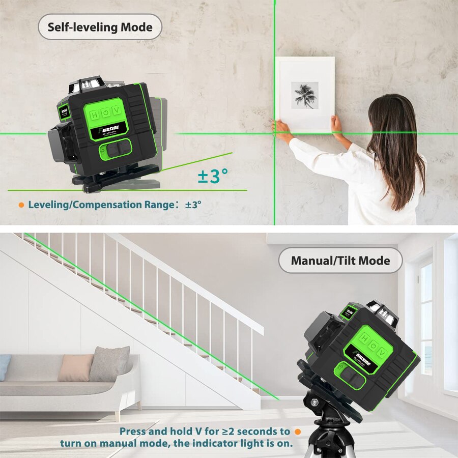 FEIDSIDE 16/12 Lines 4D/3D Las - Laser Level 16 Lines 4D Green 评论和价格