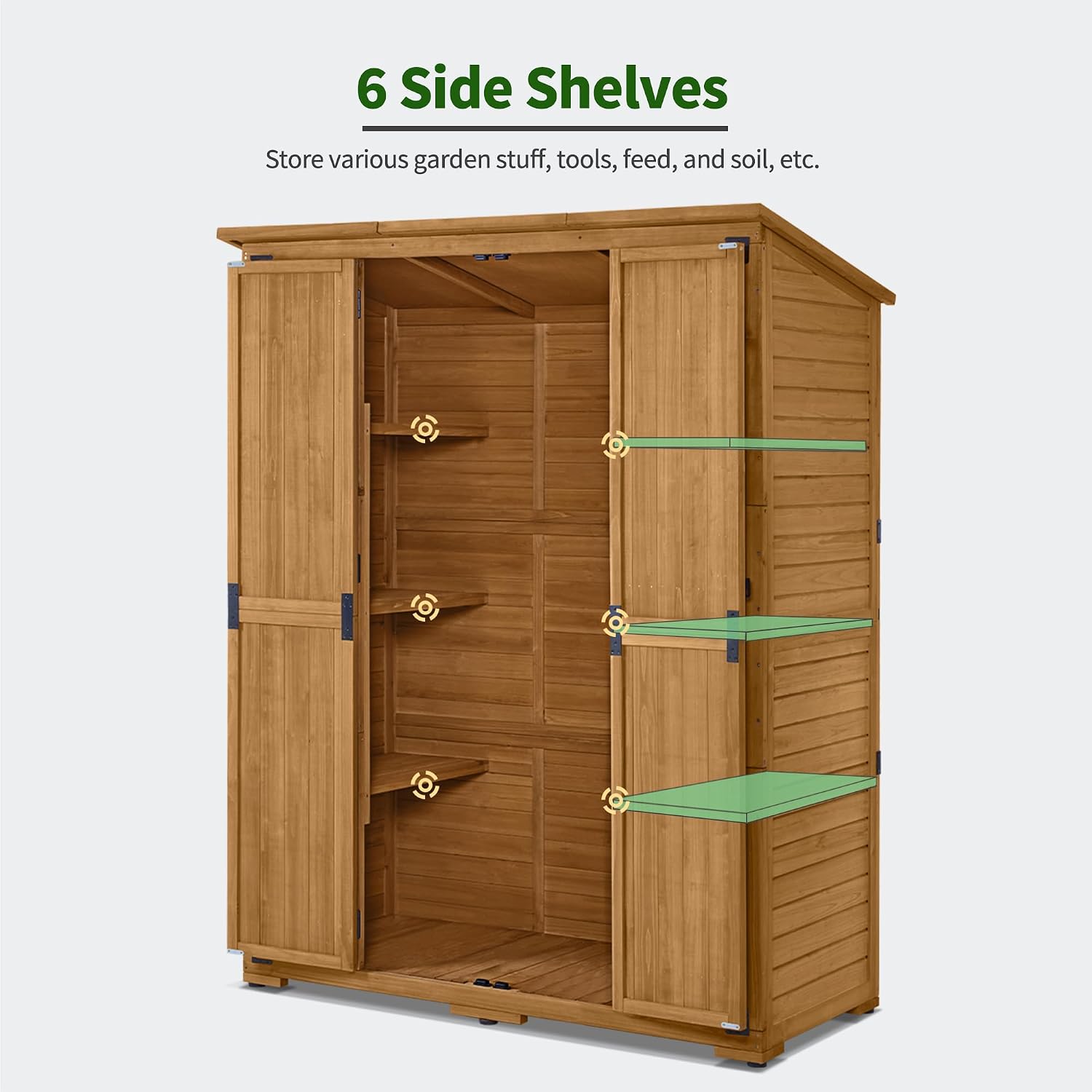 Outdoor Storage Cabinet with S - Garden Tools 评论和价格