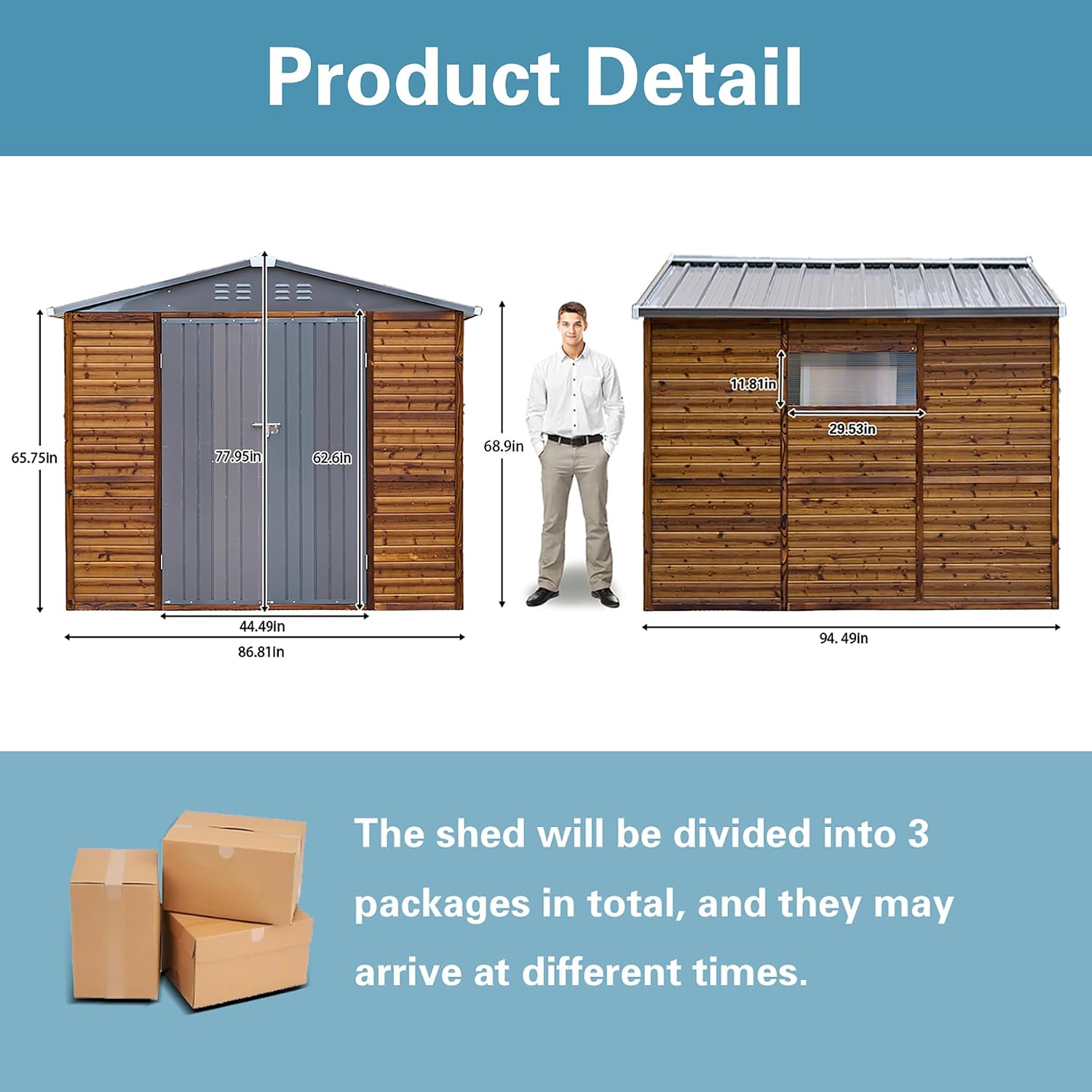 8x8 FT Outdoor Wood & Metal St - Garden Tools 评论和价格