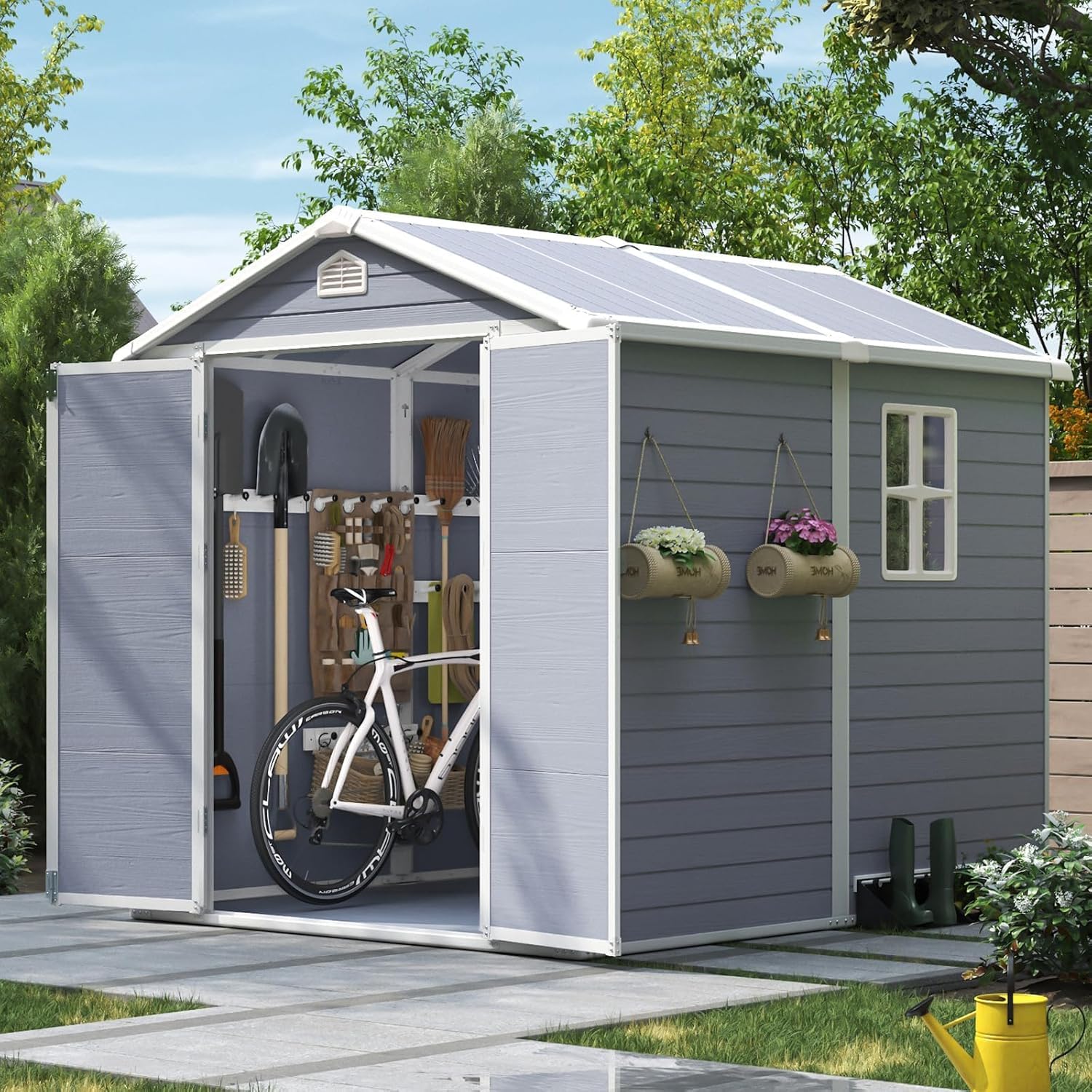 6x8 FT Outdoor Storage Shed Re - Garden Tools 评论和价格