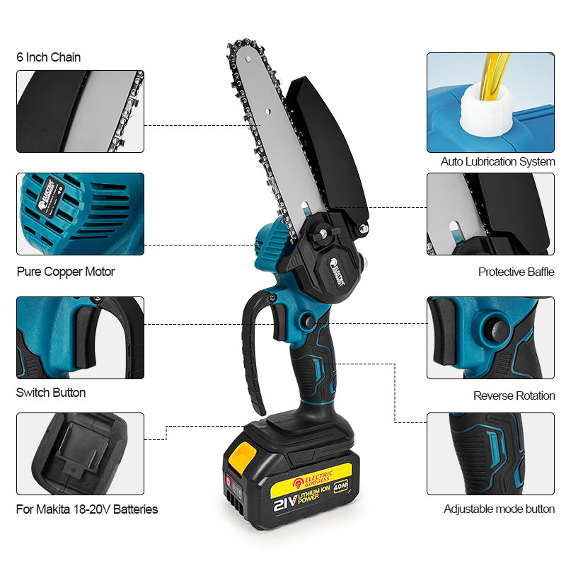 1700RPM 6 Inch Mini Cordless E - Mini Electric Chainsaw 6 Inch 评论和价格