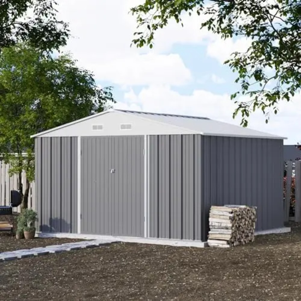 10x10 FT Metal Storage Shed, B - Garden Tools 评论和价格