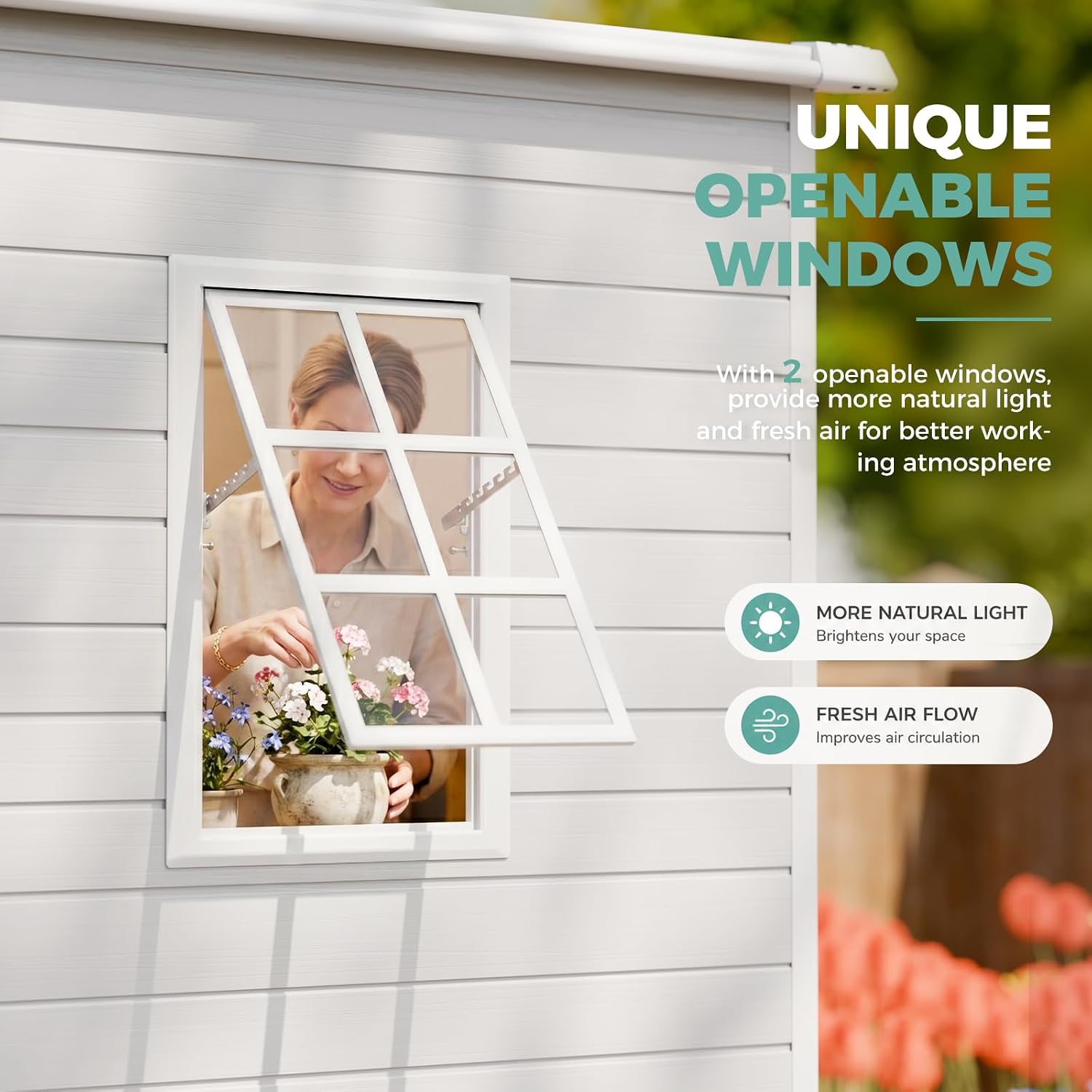8x6 FT Resin Storage Shed with - Garden Tools 评论和价格